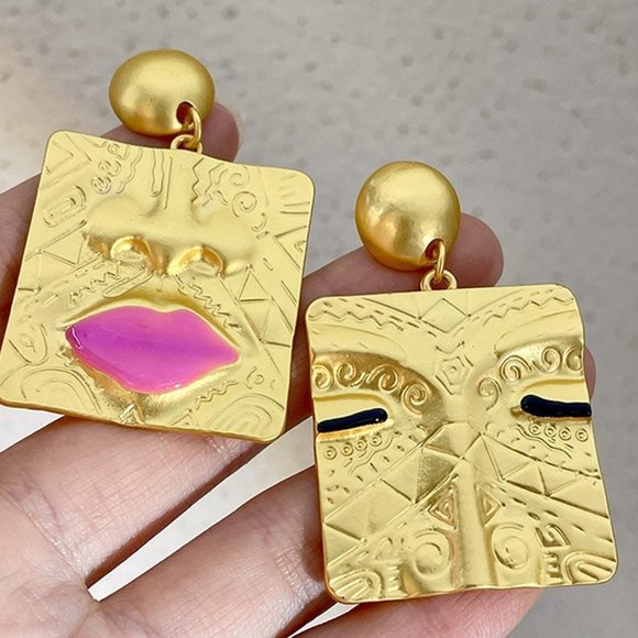 . Jewelry - Gold Boho Womens Women Square Earrings